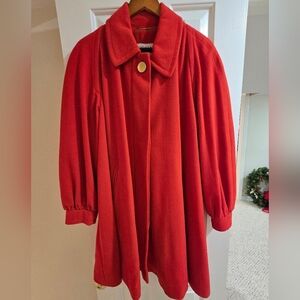 Escada Vibrant Red Wool Blend Coat